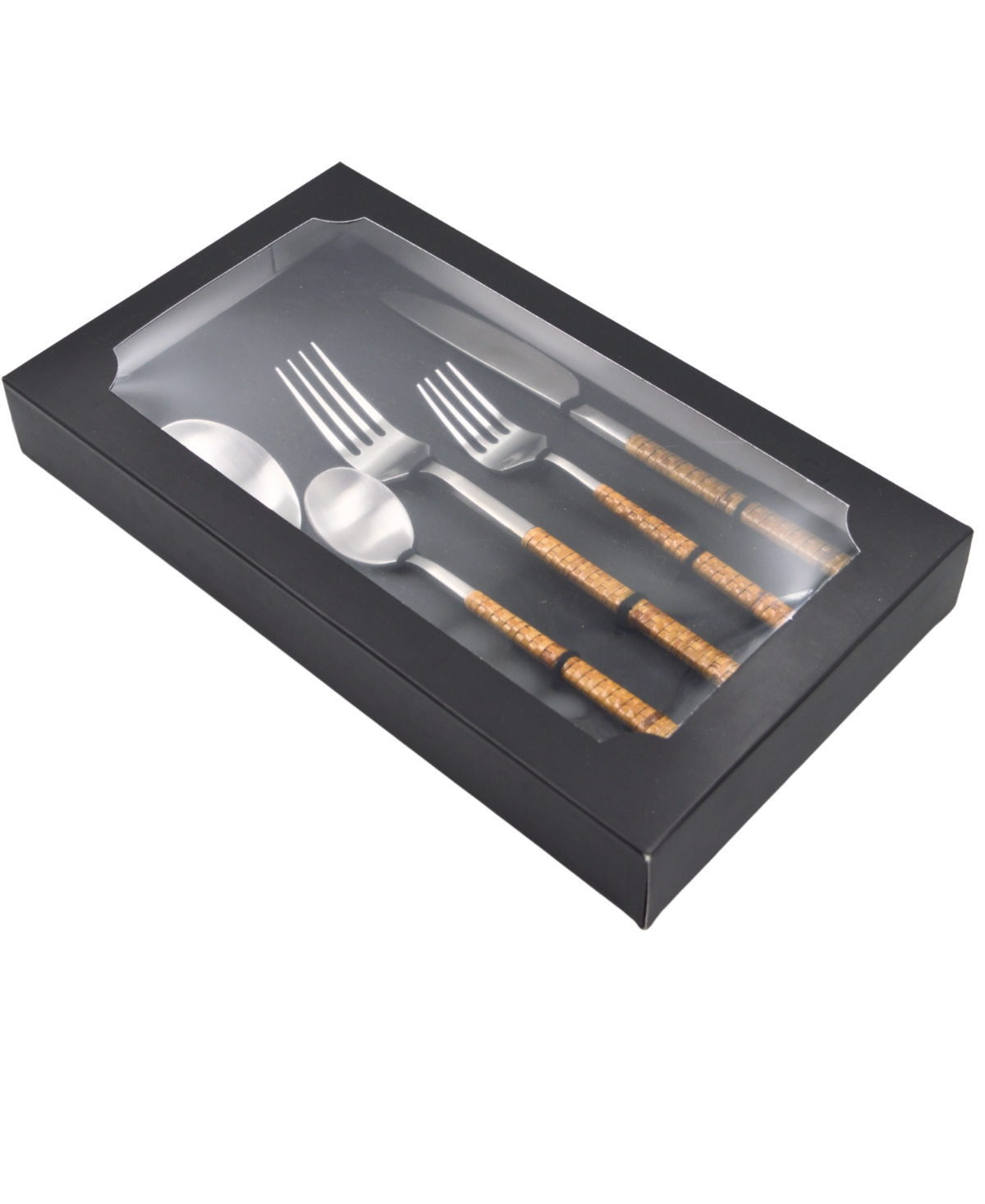 Artifacts Trading Company Rattan Stainless Steel Cutlery (Set of 5) - With Gift Box
