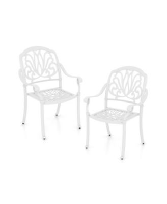 Cast Aluminum Outdoor Dining Chairs Set of 2