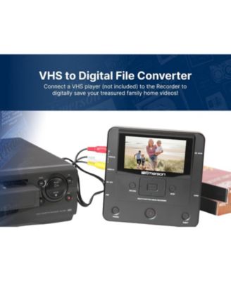 EMT-1200 Media Recorder with LCD Screen to Record Videos, Music, and Photos from Phone to DVD, USB, or Memory Card