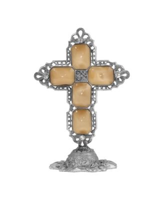 Pewter Green Octagon Cross Plaque