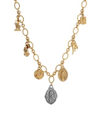 Gold-Tone Multi Charm Faith 16" Necklace