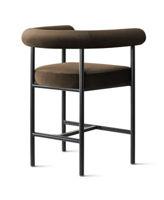 24" Velvet Counter Height Stools with Arms, Metal Legs, Set of 3