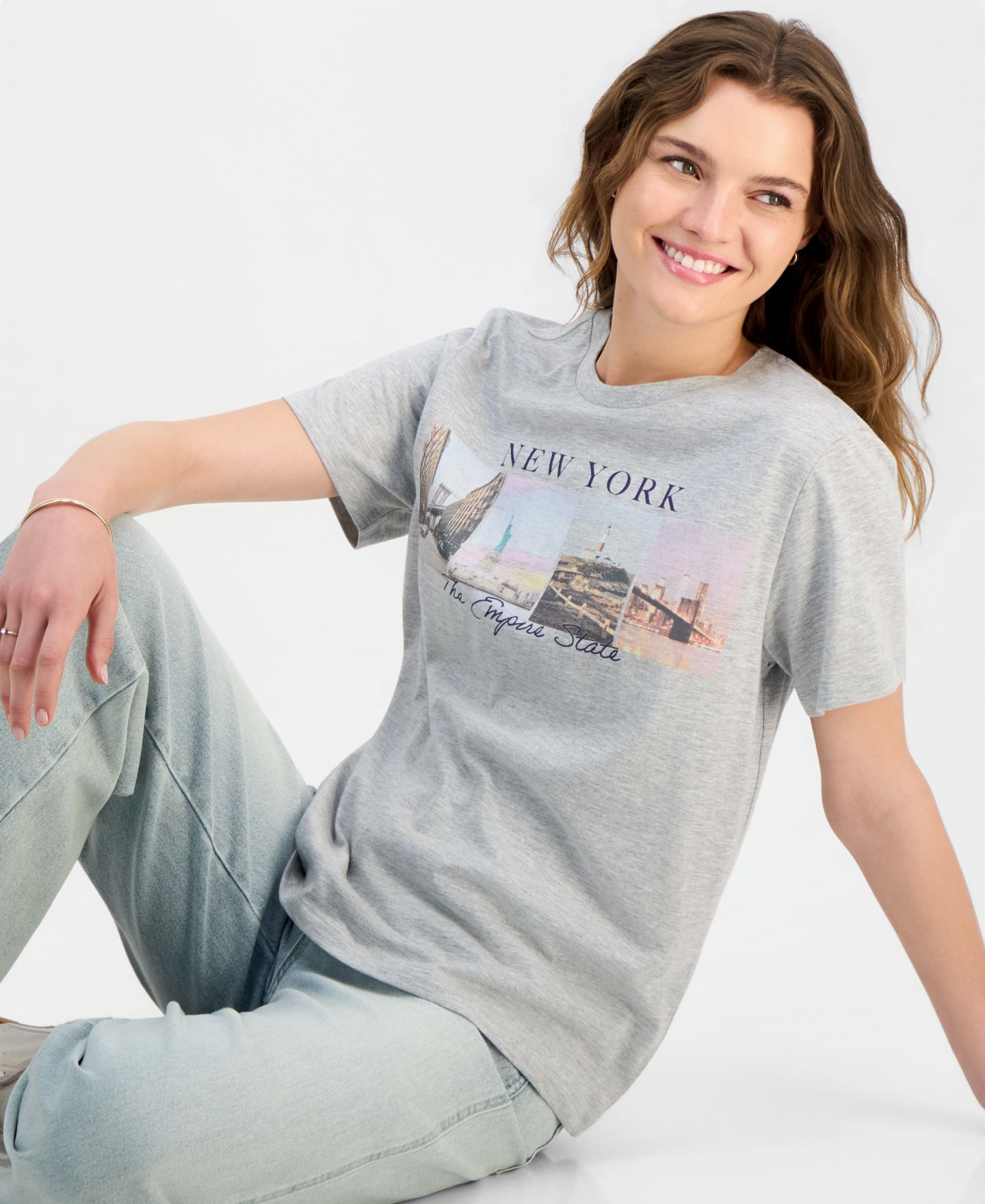 Женская футболка Grayson Threads, The Label Juniors' New York Photo, цвет: Меланжевый серый — фото 2