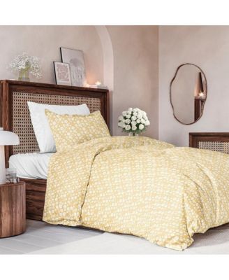 Duvet Floral Cover Set with Pillow Sham, Zipper Closure & Corner Ties