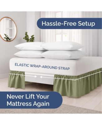 Ruffled Elastic Wrap Around Bedskirt 12 Inch Drop - Twin