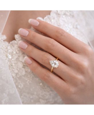 2 ct. Pear-Cut Moissanite VVS1 Ring in Gold Vermeil or Sterling Silver Isabella