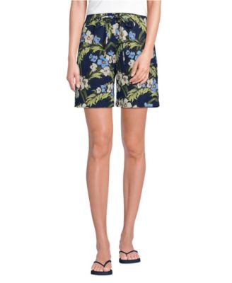 Women's Linen High Rise Pull On 7" Shorts