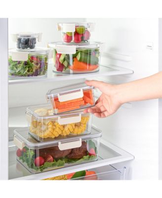 3-Pack Food Storage Container Set Stackable and Nestable Plastic Meal Prep Containers