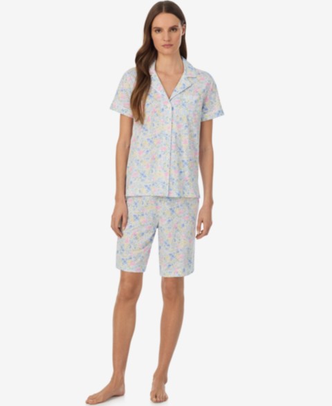 Женские Lauren Ralph Lauren Women's Short-Sleeve Top and Bermuda Shorts, 2-Piece Set
