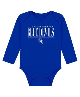 Garb Baby Boys and Girls Royal Duke Blue Devils Ollie Long-Sleeve Bodysuit - Royal