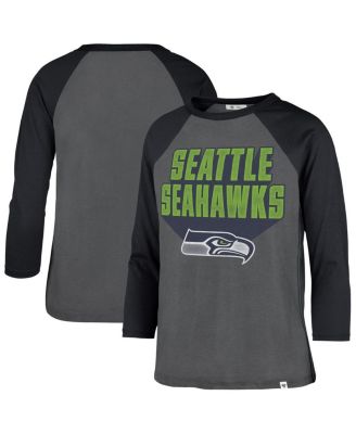 Women's Charcoal Seattle Seahawks Jetset Ava Raglan Long Sleeve T-Shirt