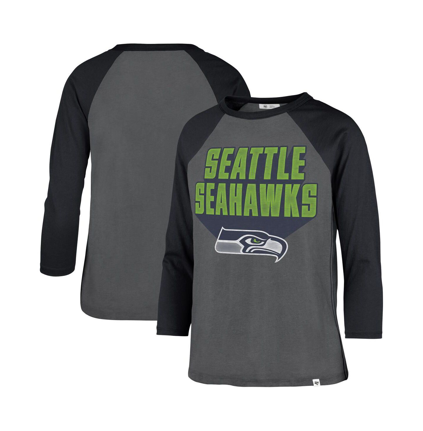 Женская футболка '47 Brand Charcoal Seattle Seahawks Jetset Ava Raglan Long Sleeve — фото 1