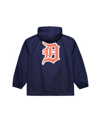 Men's Navy Detroit Tigers Full-Snap Hooded Coaches Jacket