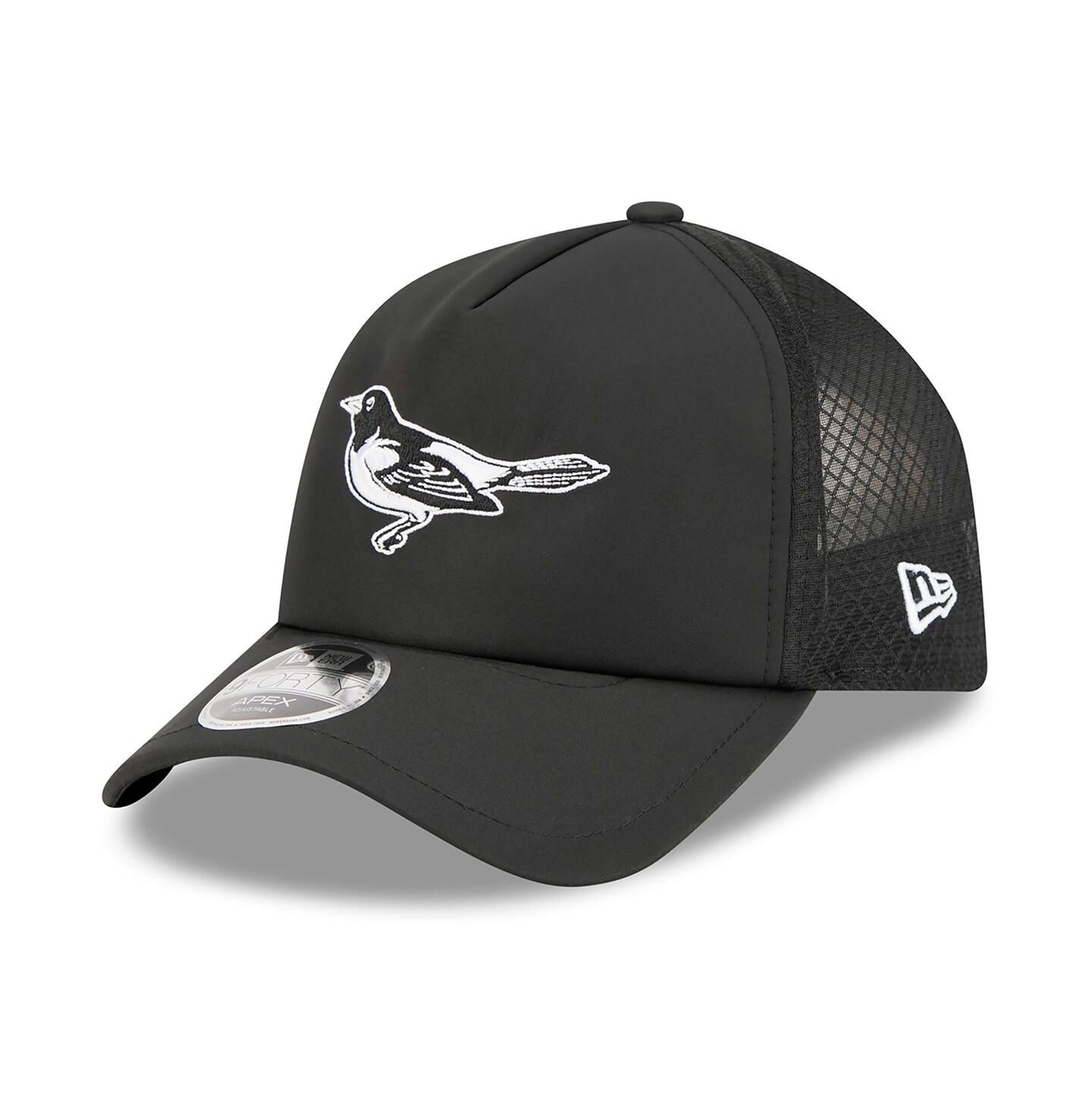 Мужская кепка New Era Black Baltimore Orioles 2026 Batting Practice Alternate Apex 9FORTY Adjustable Hat — фото 1