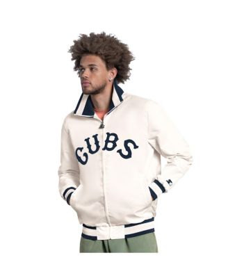 Men's White Chicago Cubs The Captain Cooperstown Logo Full-Zip Varsity Jacket