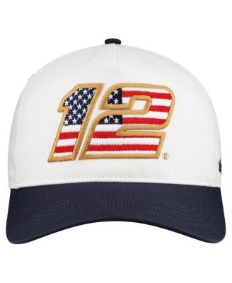 Men's White Ryan Blaney Flag Fill Two-Tone Team Adjustable Hitch Hat