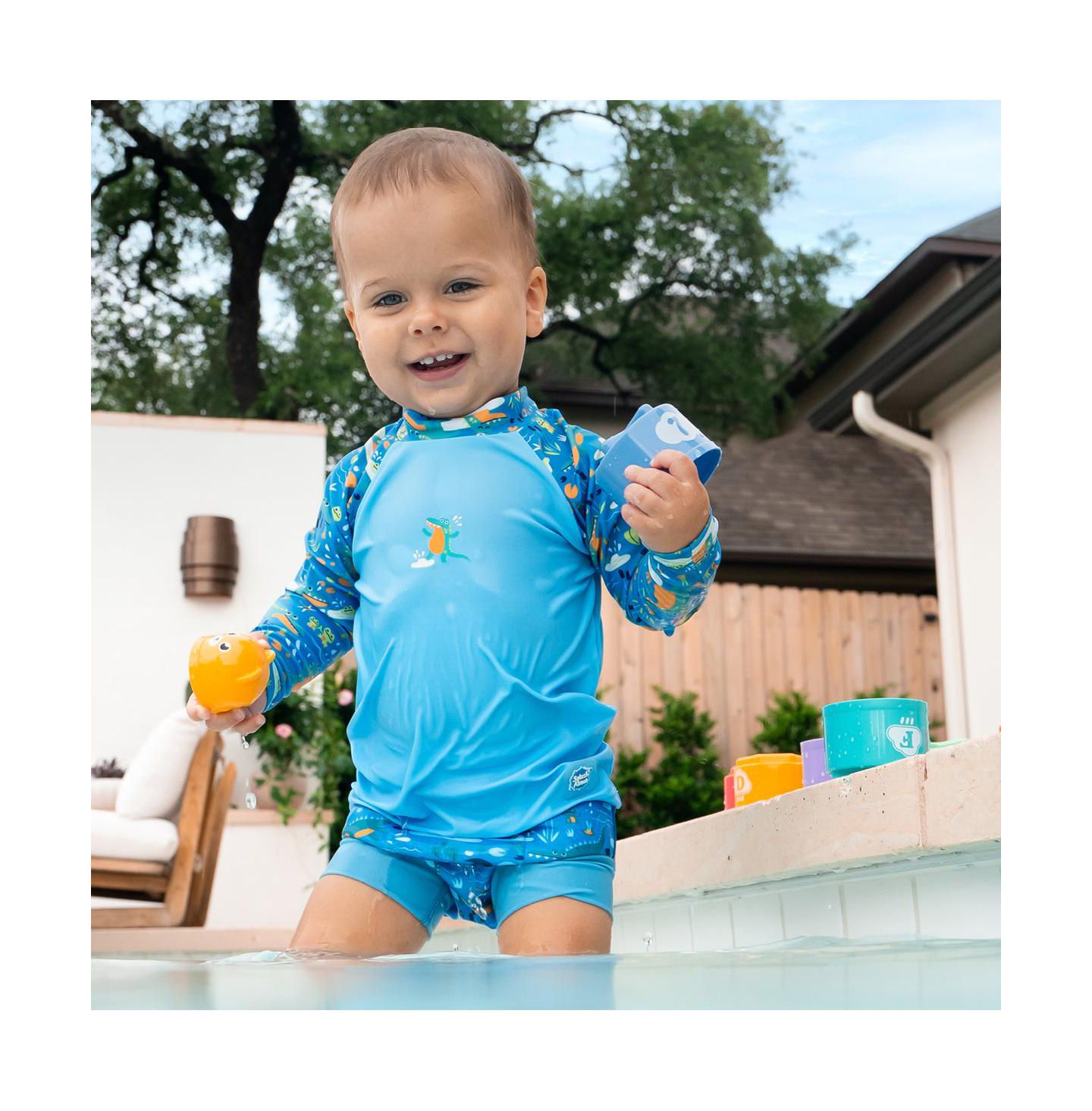 Splash About Kids (1 to 5) Long Sleeve Rashguard, цвет: Crocodile Swamp — фото 3