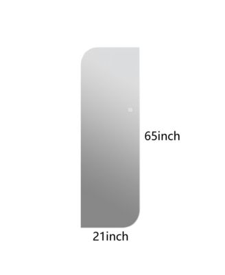 65" x 21" LED Full Length Wall Mirror with Irregular Shape and Dimmable Lighting, Wall Mounted for Entryway or Bedroom
