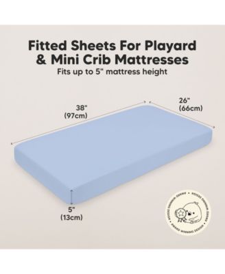 Mini Crib Sheets for Baby Girls, Boys, 2-Pack Soothe Pack and Play Sheets Fitted, Pack N Play Mattress Sheet