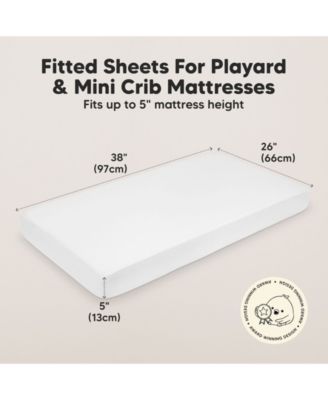 Mini Crib Sheets for Baby Girls, Boys, 2-Pack Soothe Pack and Play Sheets Fitted, Pack N Play Mattress Sheet