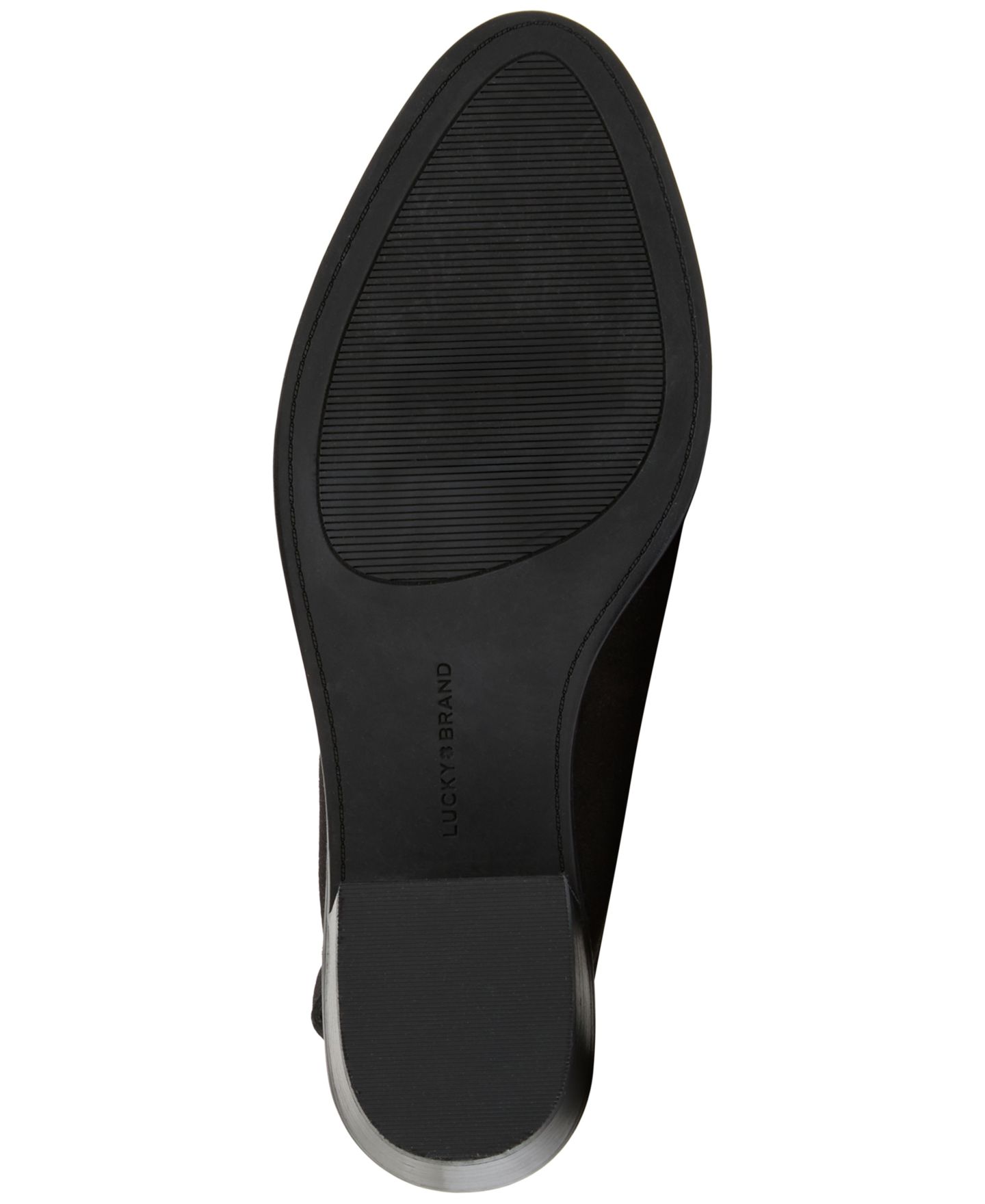 Женские сабо Lucky Brand Mylody Slingback Low Block Heel Mules, цвет: Чёрный нубуковый — фото 5