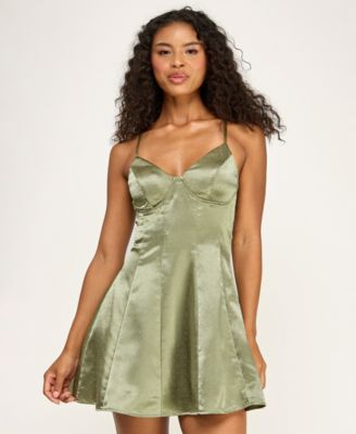 SENI & CADE Juniors' Studded Cross Back Mini Dress - Macy's