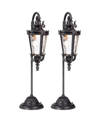 Casa Marseille  High Traditional Outdoor Landscape Path Lights Porch Set of 2 LED Bulb Bronze Finish