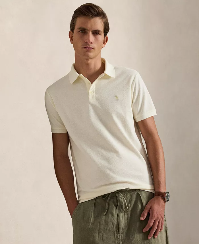 Men's Custom Slim-Fit Honeycomb-Mesh Polo Shirt