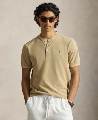 Men's Featherweight Mesh Henley Polo Shirt