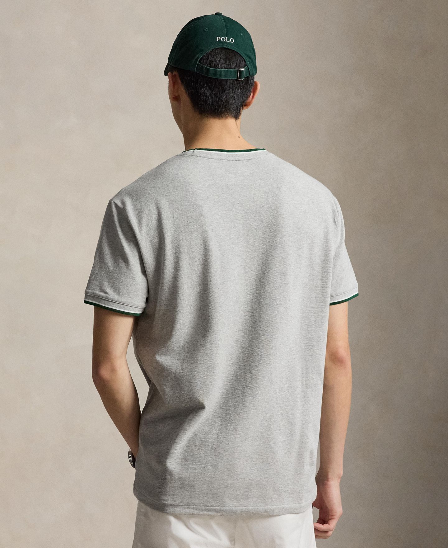 Мужская футболка Polo Ralph Lauren Classic-Fit Stretch Mesh, цвет: Меланжевый — фото 4