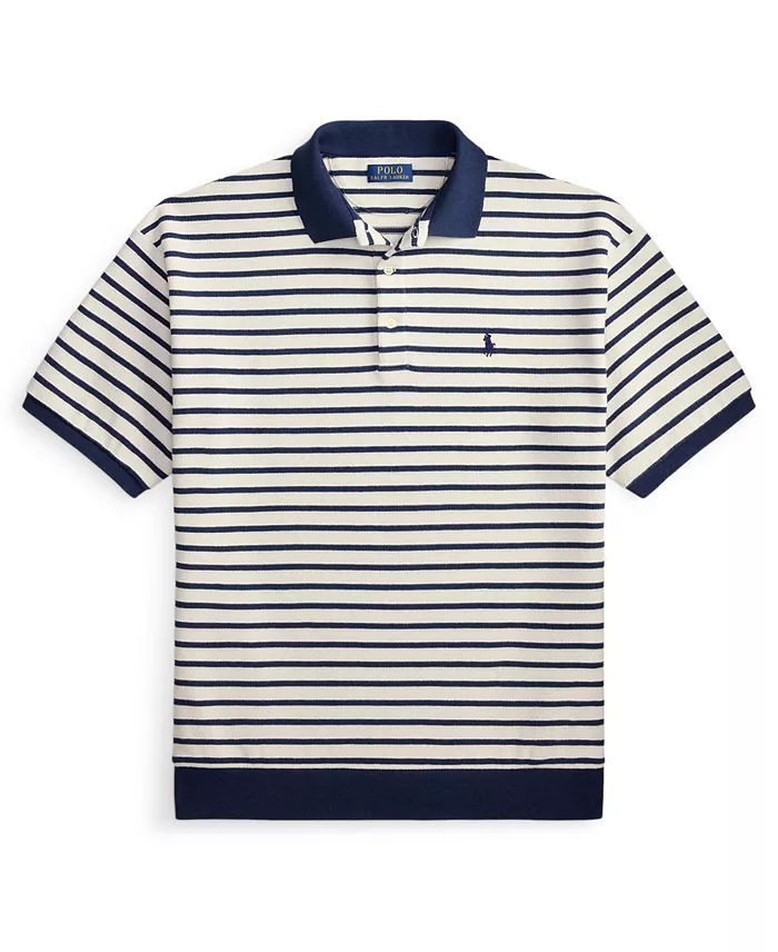 Relaxed-Fit Striped Textured Polo Shirt - thumbnail 5