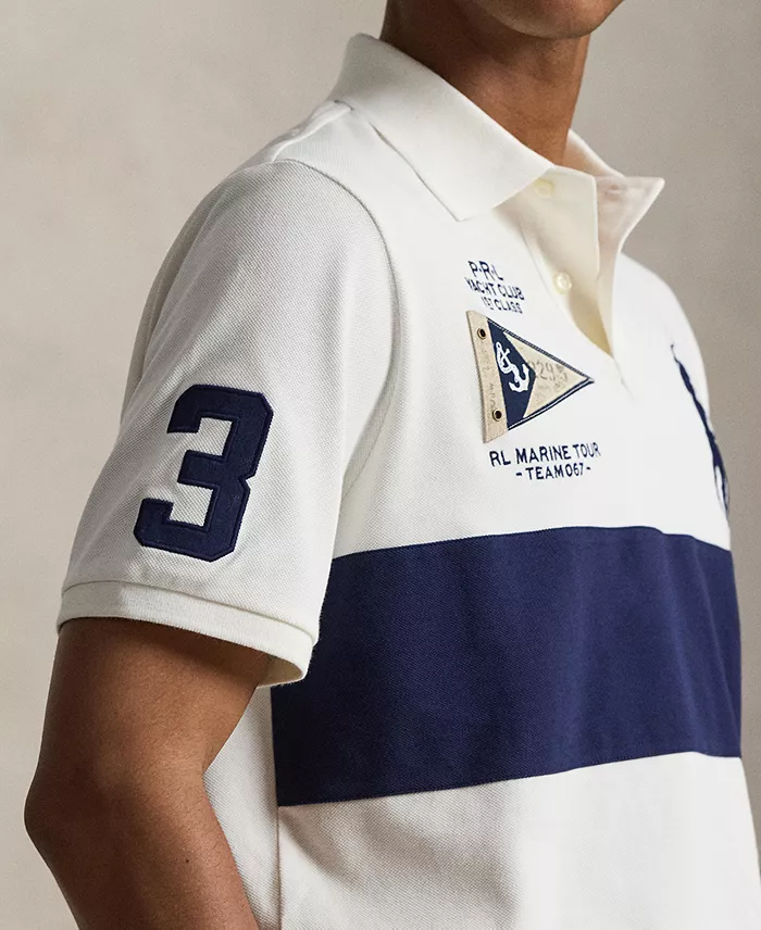 Men's Custom Slim-Fit Big Pony Mesh Polo Shirt - thumbnail 3