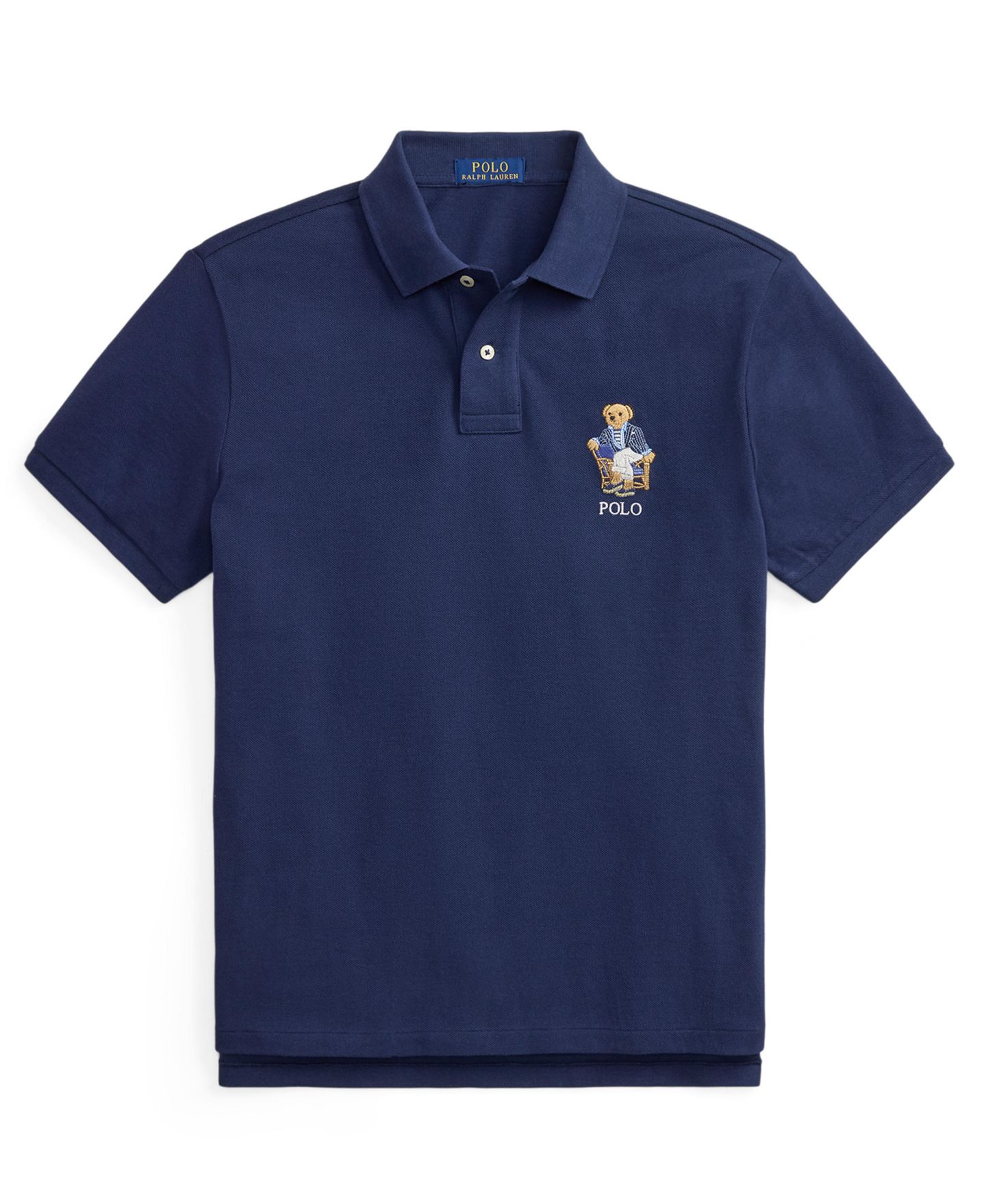 Мужское поло Polo Ralph Lauren Custom Slim-Fit Polo Bear Polo Shirt, цвет: Тёмно-синий — фото 5