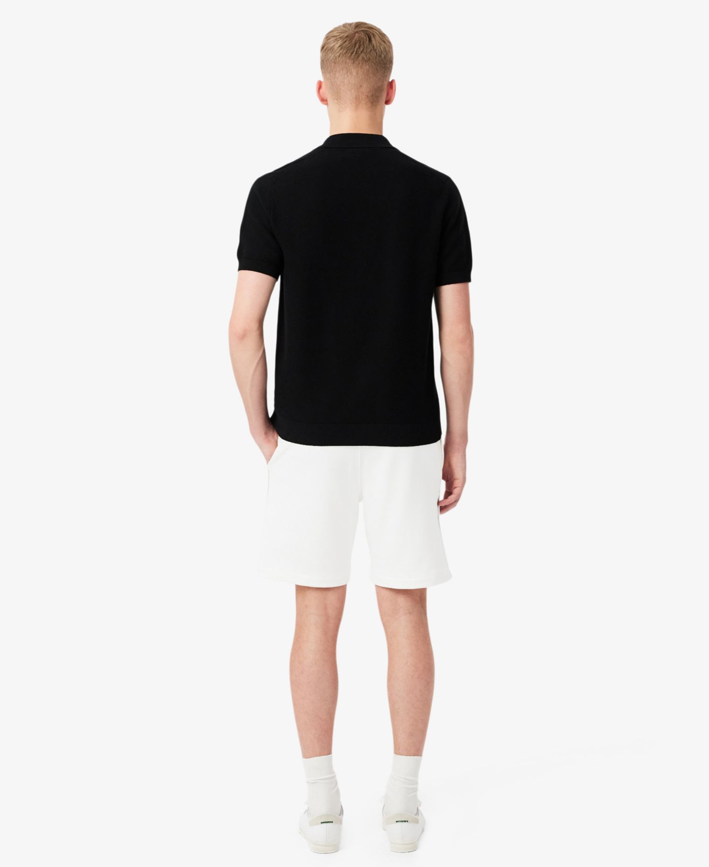 Мужские шорты Lacoste Regular-Fit Logo Stripe Fleece, цвет: Flour — фото 3