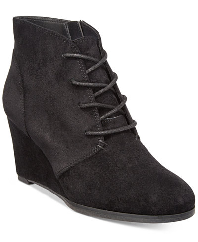 American Rag Baylie Lace-Up Wedge Booties, Only at Macy's