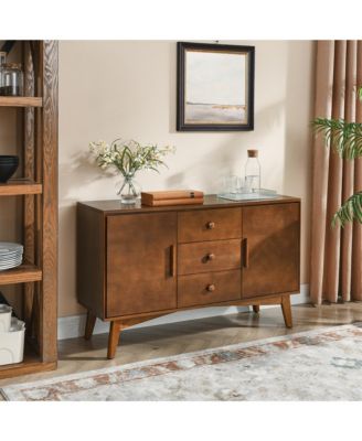 Buffet Cabinet, 47.3" Mid Century Modern Sideboard with 2 Doors and 3 Drawers, Accent Console Table for Kitchen, Living Room