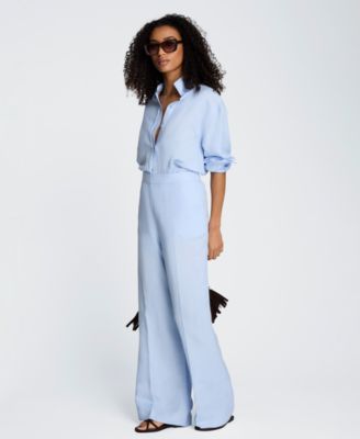 Women's Pull-On Linen Wide-Leg Pants