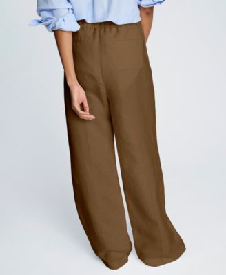 Women's Pull-On Linen Wide-Leg Pants