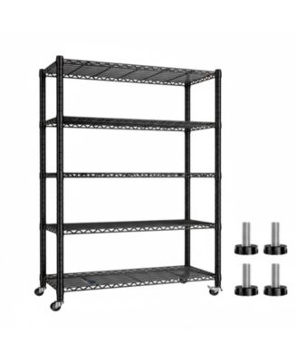 1200LBS Heavy Duty 5 Tier Metal Shelving Adjustable Garage Storage Shelves Chrome