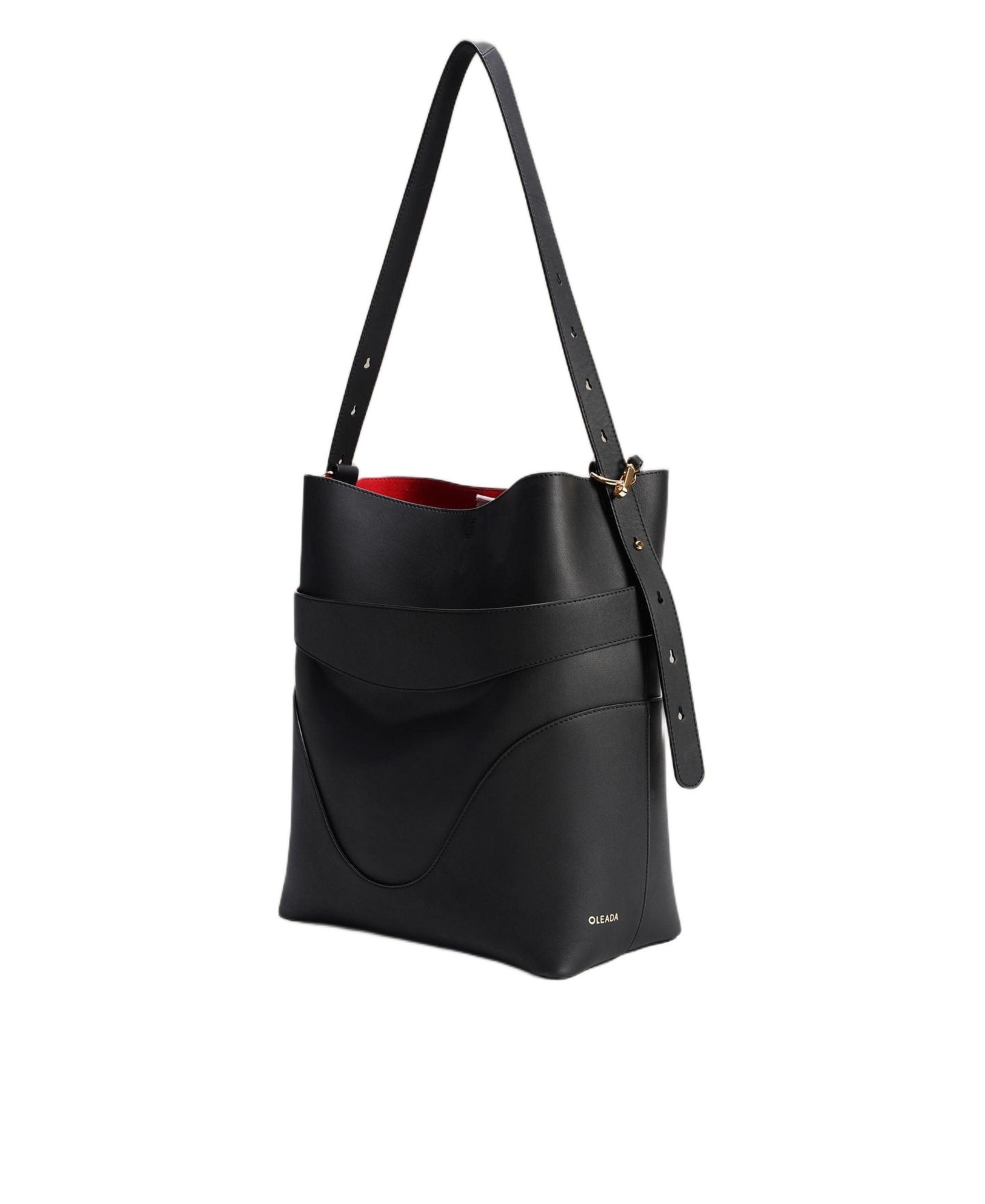 Женская сумка OLEADA Marina Soft Bucket Leather, цвет: Оникс — фото 6