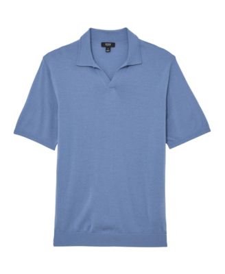Men's Merino Wool Open Collar Polo Shirt