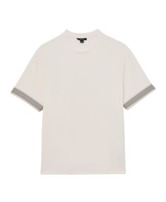 Men's Textured Tape-Cuff Modern-Fit T-Shirt