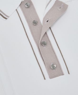 Men's Tipped Half-Button Knitted Polo Shirt