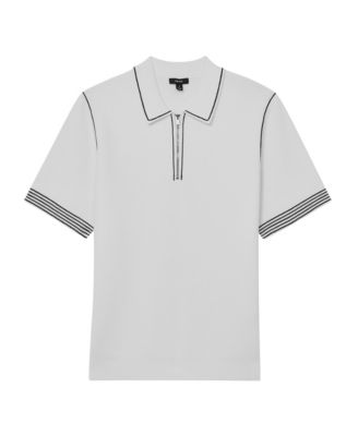 Men's Stitch-Detail Half-Zip Polo Shirt