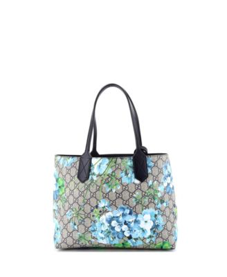 Small Reversible Tote Blooms GG Print Leather