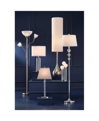 Deco Collection 27" Tall Modern Table Lamp Chrome Finish Metal Stacked Crystal Single Living Room Bedroom