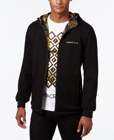 Versace Jeans Men's Reversible Graphic-Print Hoodie