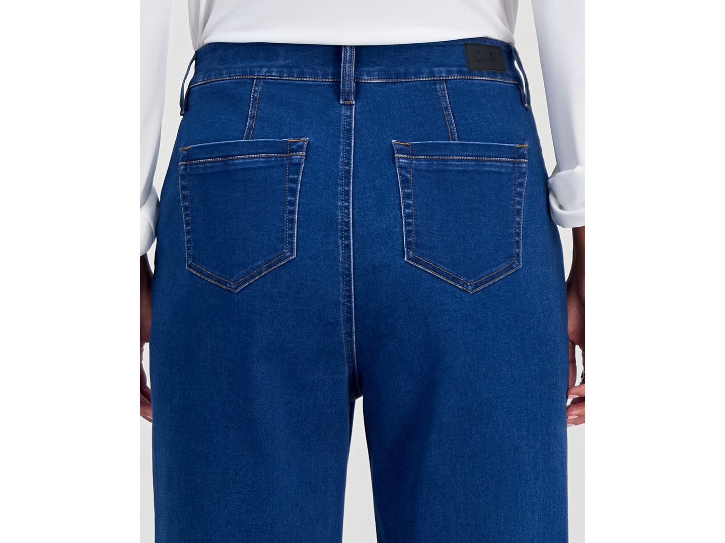 Женские джинсы Jones New York Petite Lexington High-Rise Wide-Leg Patch Pocket, цвет: Варёный — фото 5