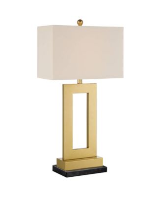Marshall Modern Table Lamp with Marble Riser 30" Tall Champagne Oatmeal Shade for Bedroom Living Room Bedside Nightstand House