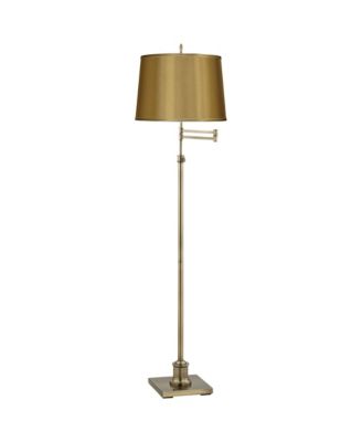 Westbury Sydnee Brass Swing Arm Floor Lamp with Sydnee Shade